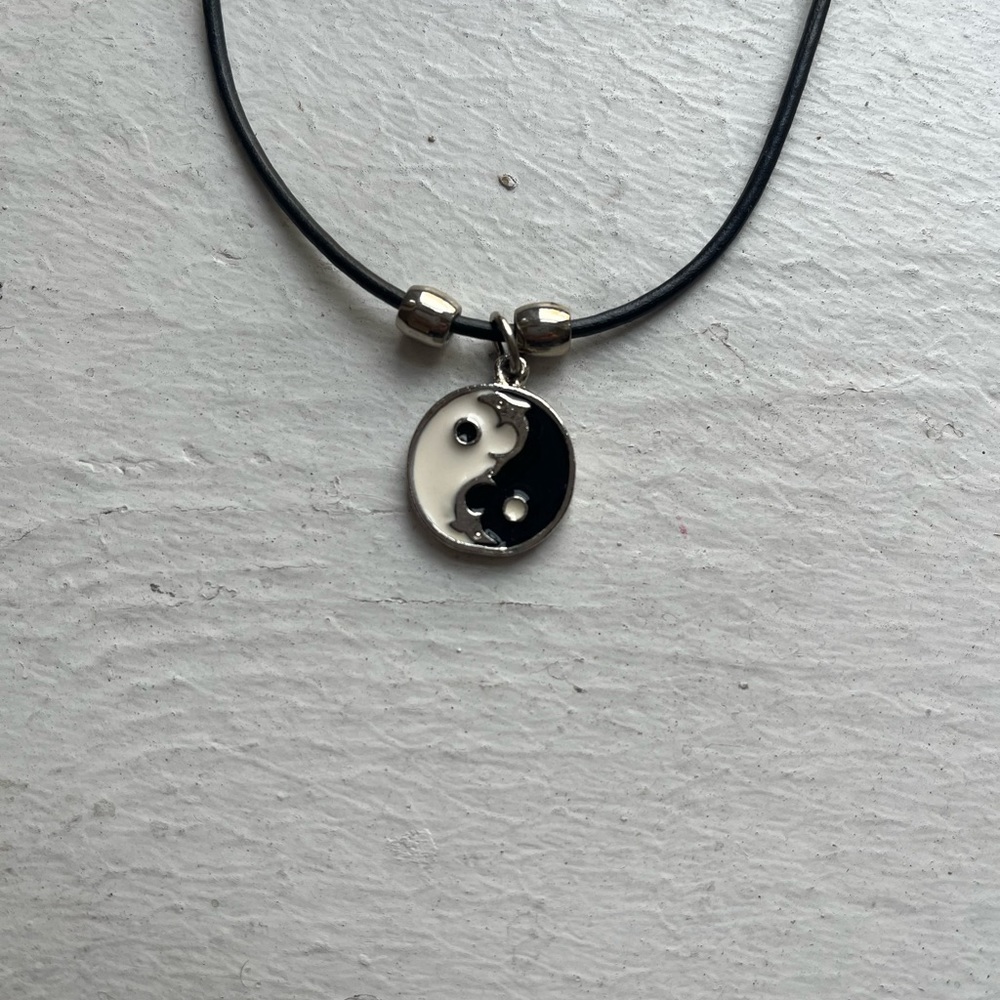 Authentic vintage 90s Claire’s Dolphin Yin Yang Necklace